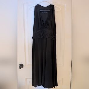Elegant Black Jones Wear Halter Midi Dress Size 16